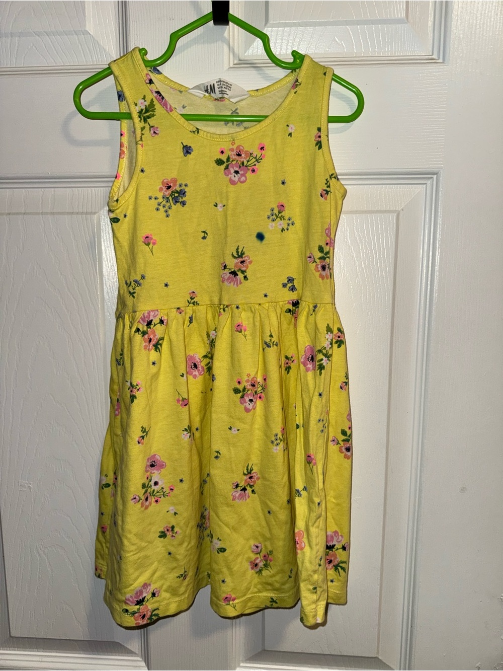 H&M Yellow Floral Tank Dress for Girls